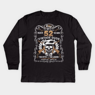 Skull Aged 52 Years Vintage 52 Dude Kids Long Sleeve T-Shirt